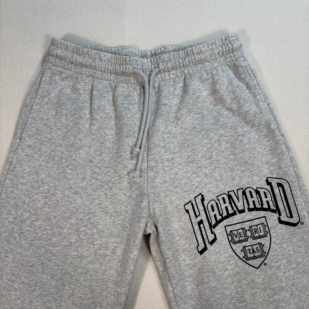H&M Divided Harvard Sweatpants Men S Heather White Veritas Drawstring University - Picture 4 of 14